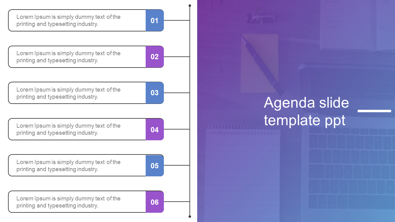 Get Modern Agenda Slide Template PPT Presentations